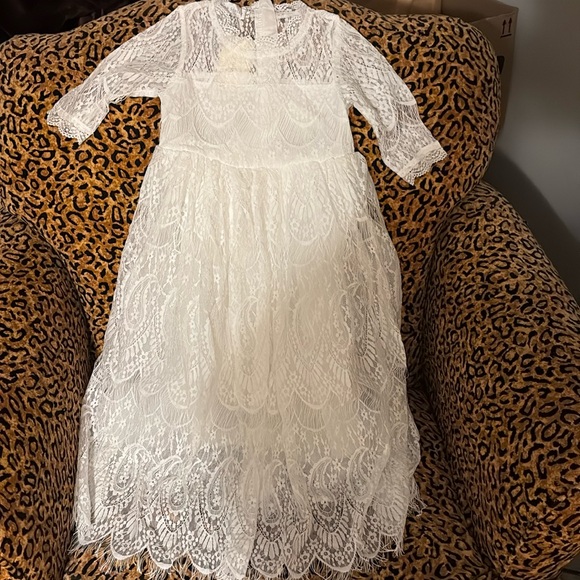 Trish Scully Child Ivory Lace Maxi Flower Girl NWT Dress Size 4